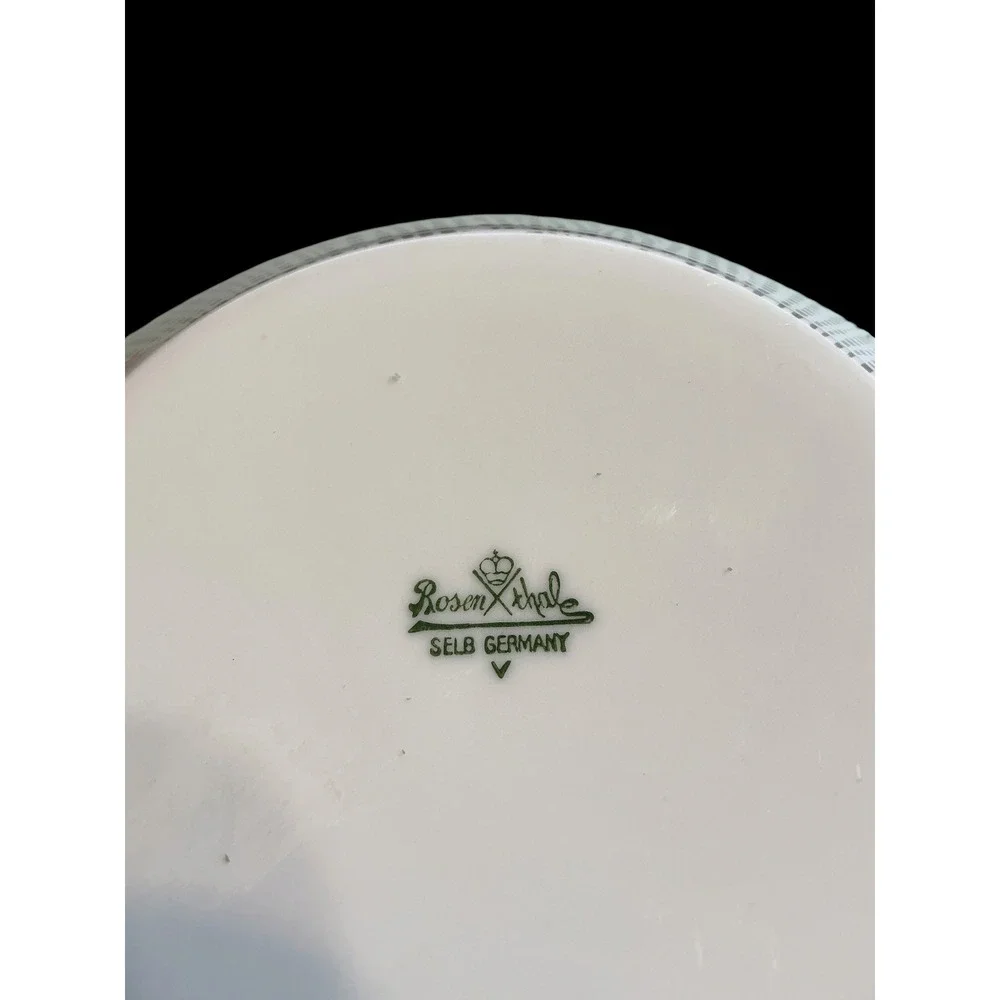 Rosenthal Silk Velvet MCM Covered Vegetable Bowl Grey Grid‎ Pattern Tapered Lid